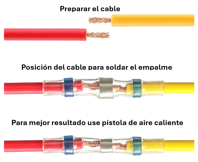 Terminal de conexión termorretráctil Blanco 26-24 AWG (0.25-24MM 2 ) tubo de manga de soldadura impermeable conector de empalme aislados de cable eléctrico.